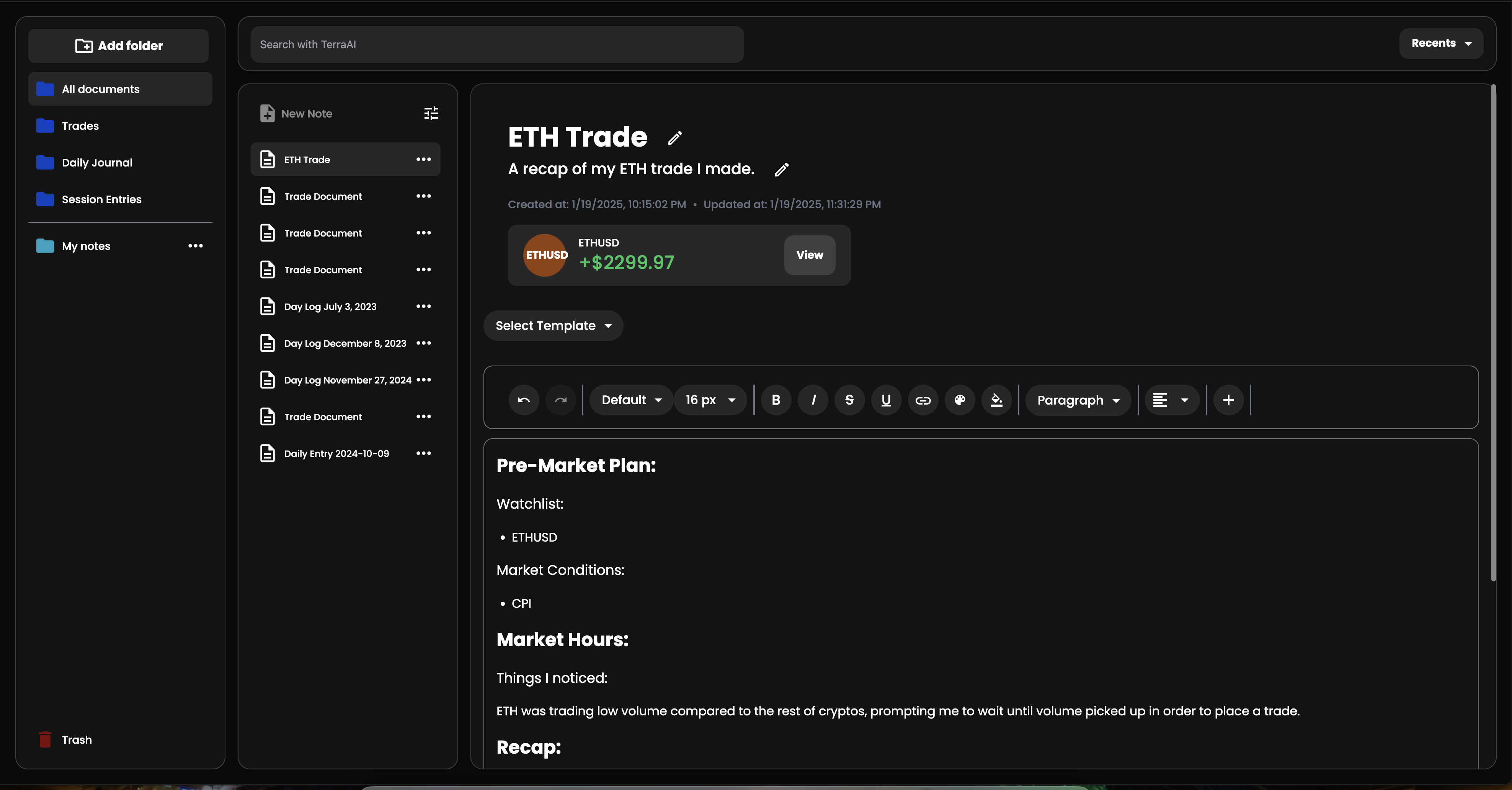 Trading Journal Analytics